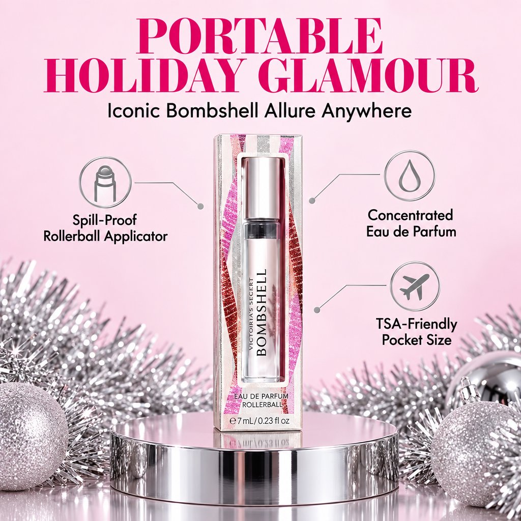 Victoria Secret BOMBSHELL HOLIDAY Eau de Parfum Rollerball 0.23 Fluid Ounce, 2019 Limited Edition