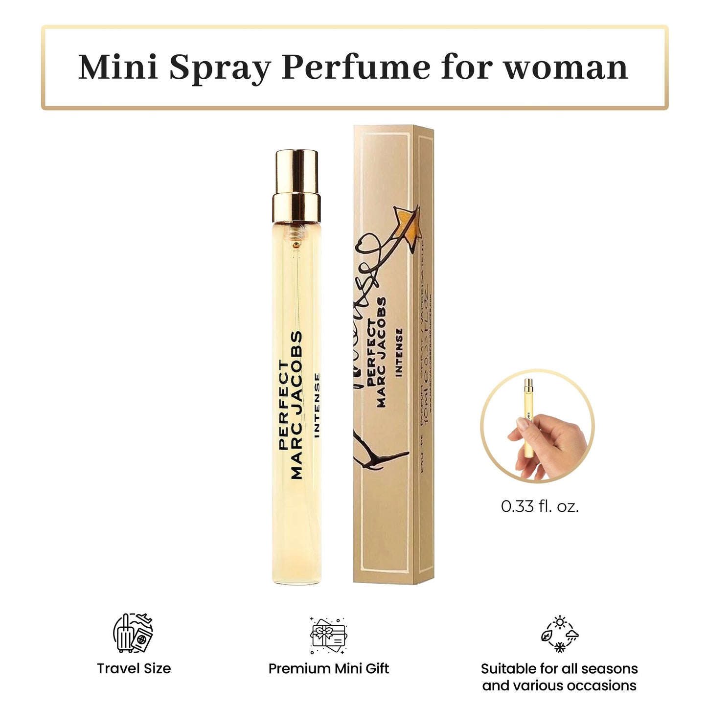 Marc Jacobs Fragrances Perfect Intense for Women Eau de Parfum Travel Spray 0.33 oz