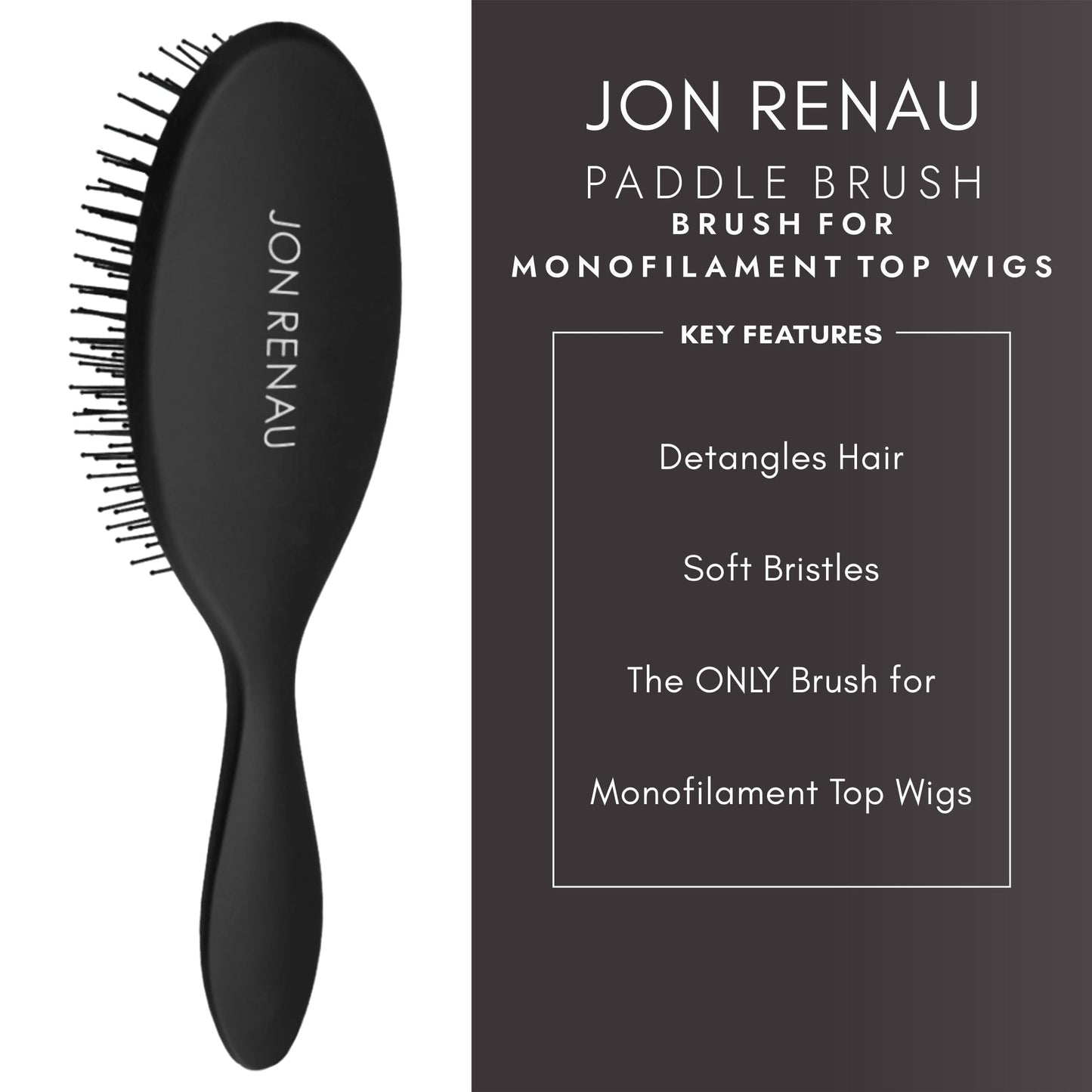 Jon Renau Paddle Brush – Detangling Brush for Human Hair & Synthetic Wigs