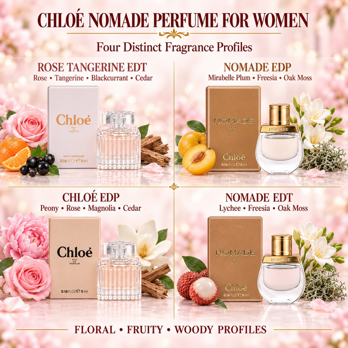 Chloe Perfume for Women Mini Variety Gift Set – 4-Piece Splash Collection