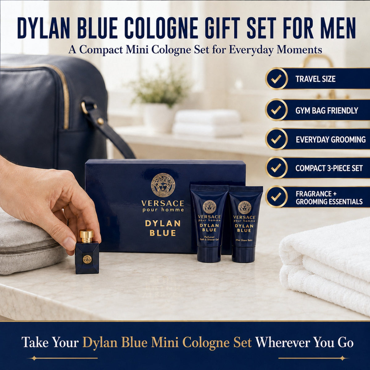 Versace Dylan Blue Pour Homme 3-Piece Miniature Set for Men