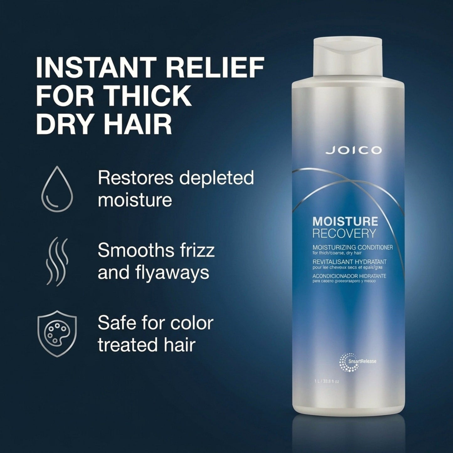 Joico Moisture Recovery Conditioner for Dry, Damaged Hair, 33.8 oz