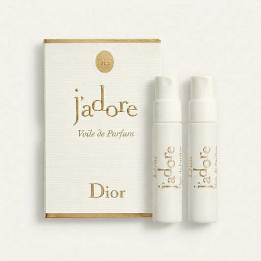 2 Christian Dior J'adore Voile De Parfum Spray Sample Vial .03 Oz/1 Ml Each