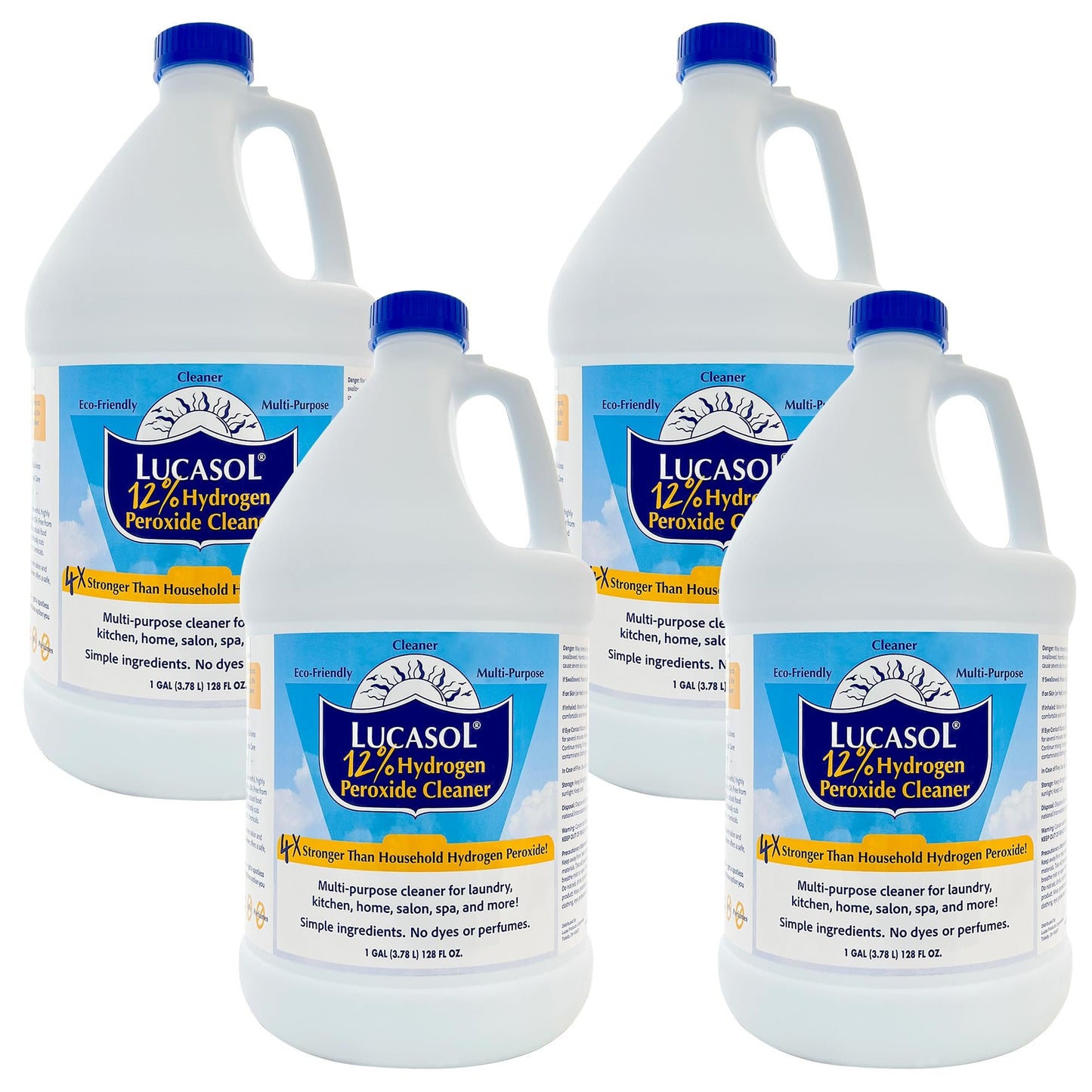 Lucasol Food Grade Hydrogen Peroxide 12% – 4 Gallons (4 x 128 Fl Oz)