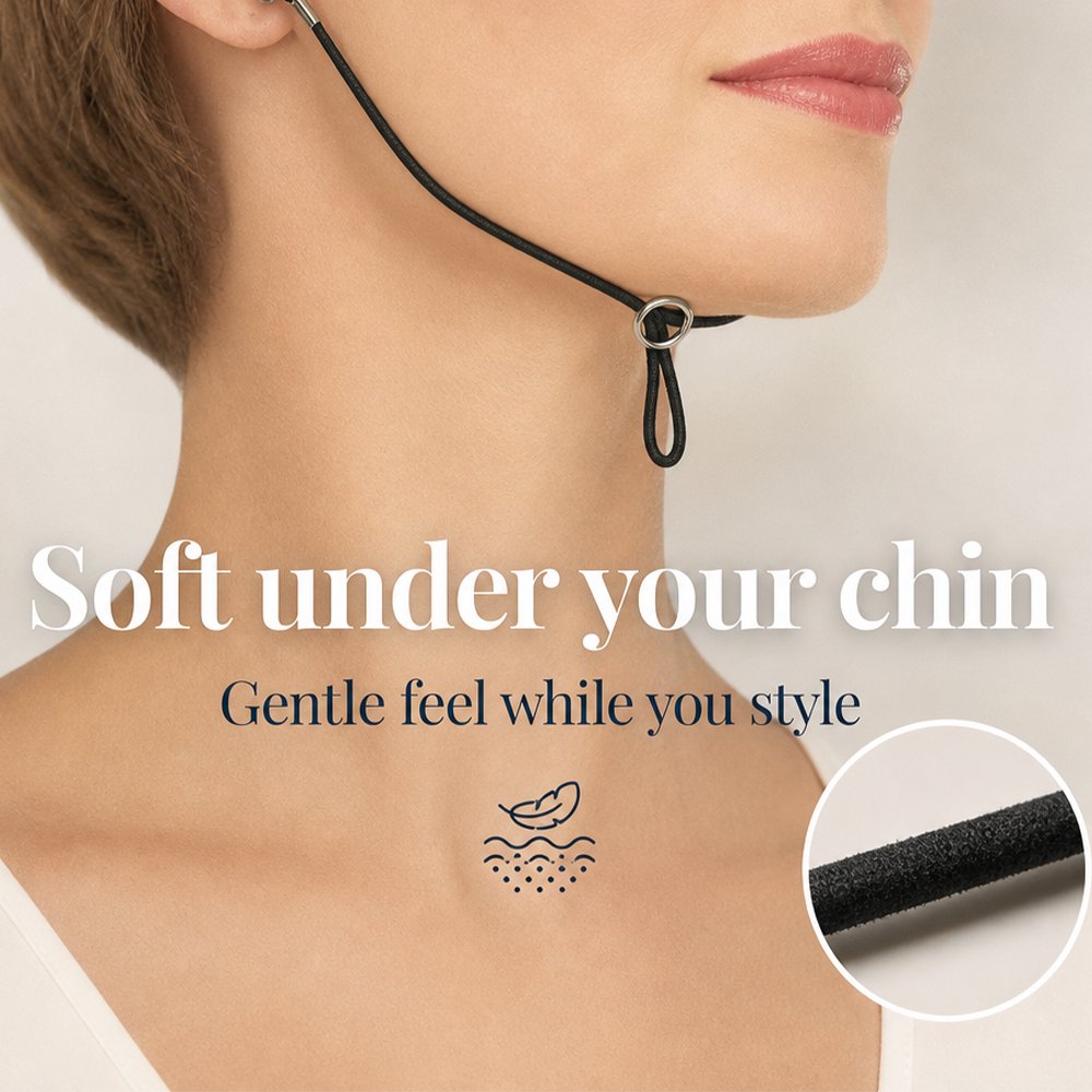 Wig Chin Strap, Soft Elastic, Strong Grip, Secures Wigs for Styling, Cutting & Brushing - Pack of 2