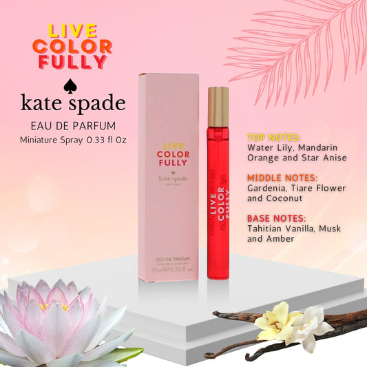 Kate Spade Live Colorfully Eau de Parfum – Mini Travel Spray (0.33 oz)