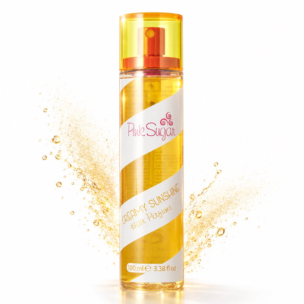 Aquolina Pink Sugar Creamy Sunshine Hair & Body Mist Spray, Sweet Fragrance Spray for Women, 3.38 oz