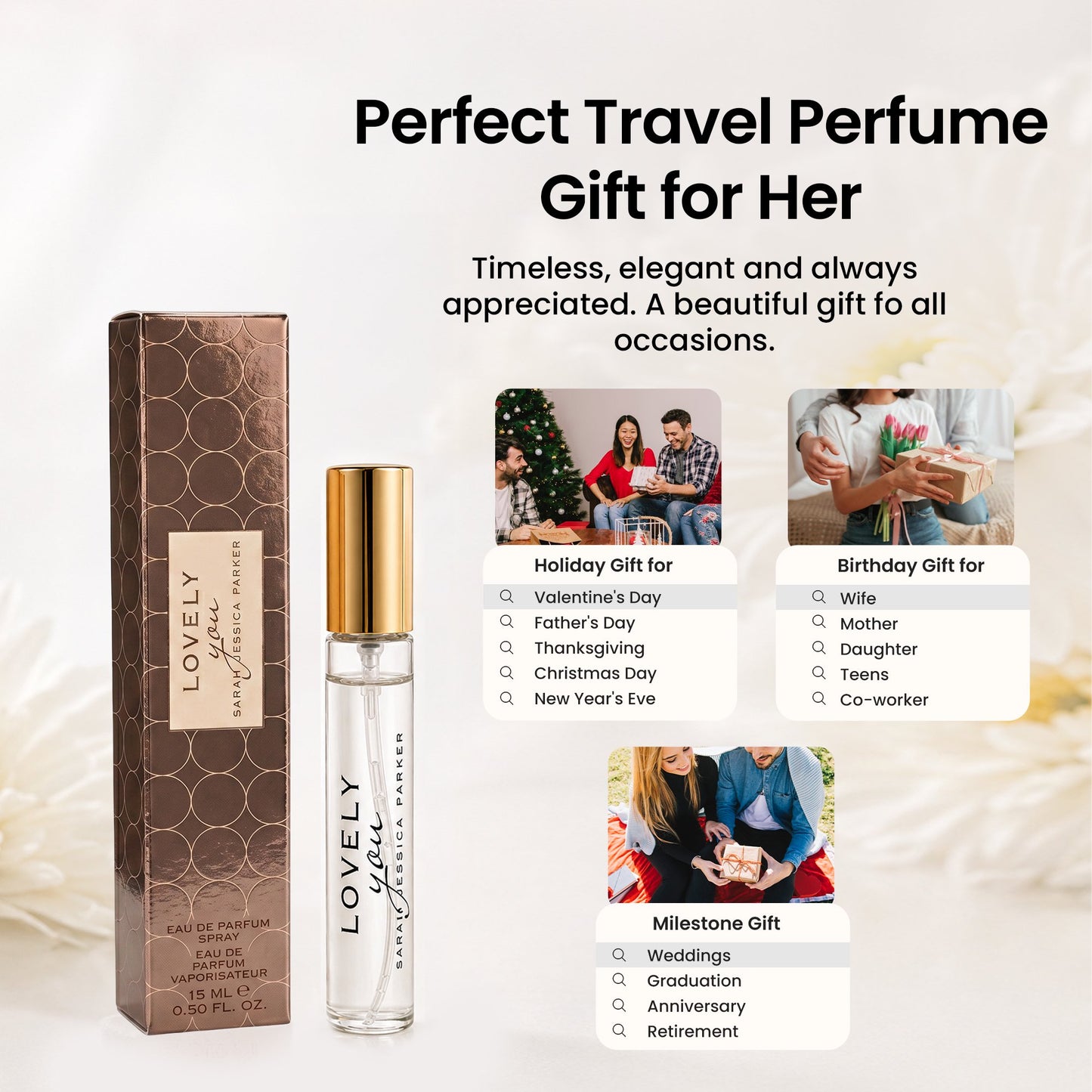 Lovely You by Sarah Jessica Parker Perfume for Women Mini EDP Travel Spray 0.5 Oz