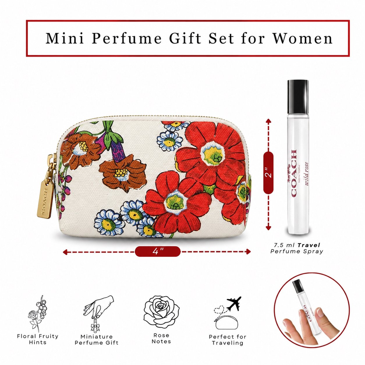 Coach Wild Rose Perfume for Women Mini EDP Spray 7.5ml