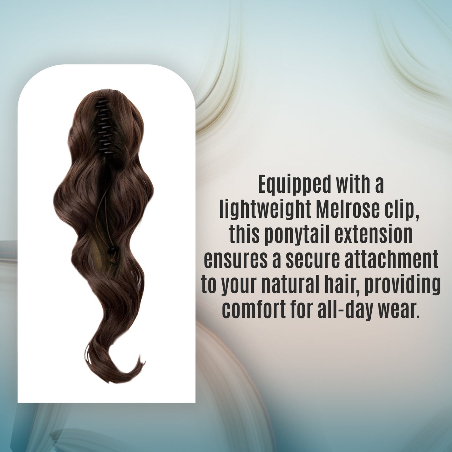 Rene of Paris Beachwave Ponytail Hair Extension – Dark Brown Synthetic Clip-In