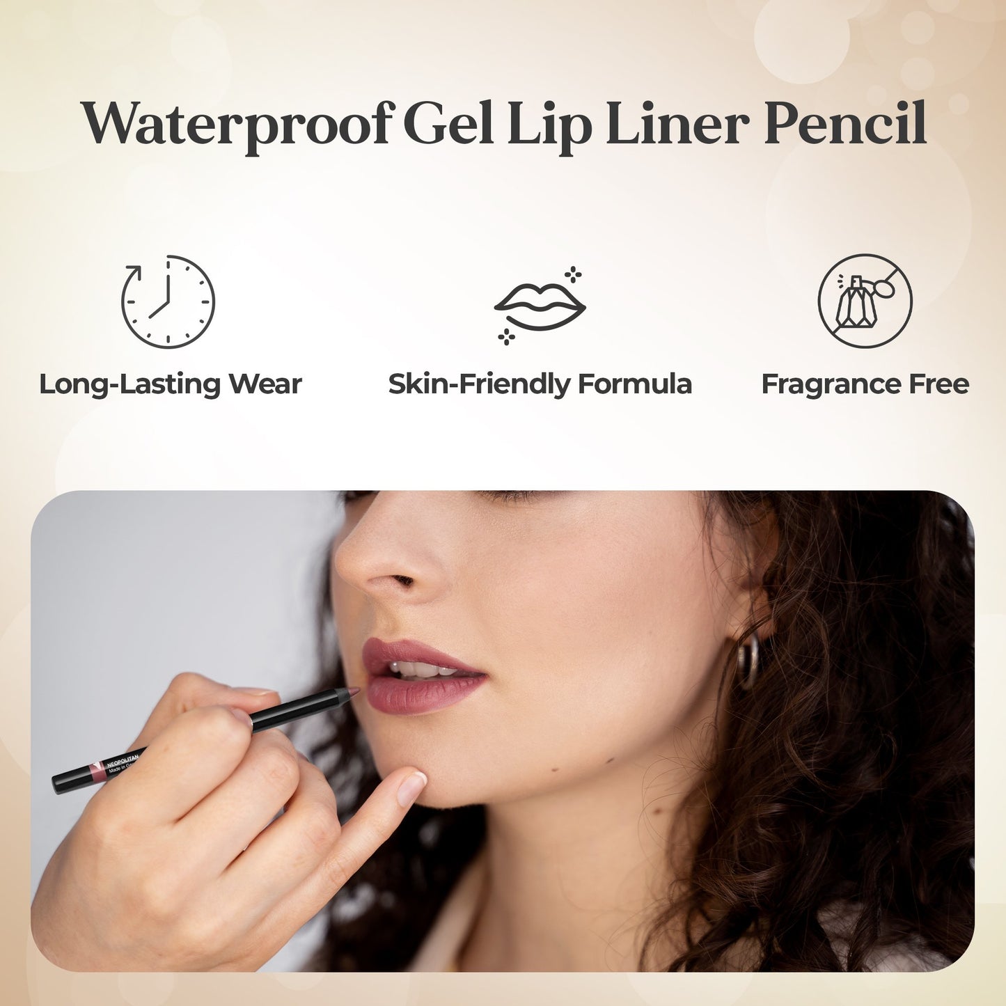 Waterproof Gel Lip Liner Pencil – Super Smooth Extra Long-Wear (Guava, 0.04 oz)