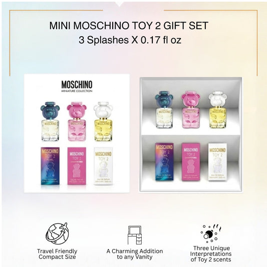 Moschino Toy 2 Trio Mini Fragrance Set - 3 x 5ml (Toy 2, Bubble Gum, Pearl)