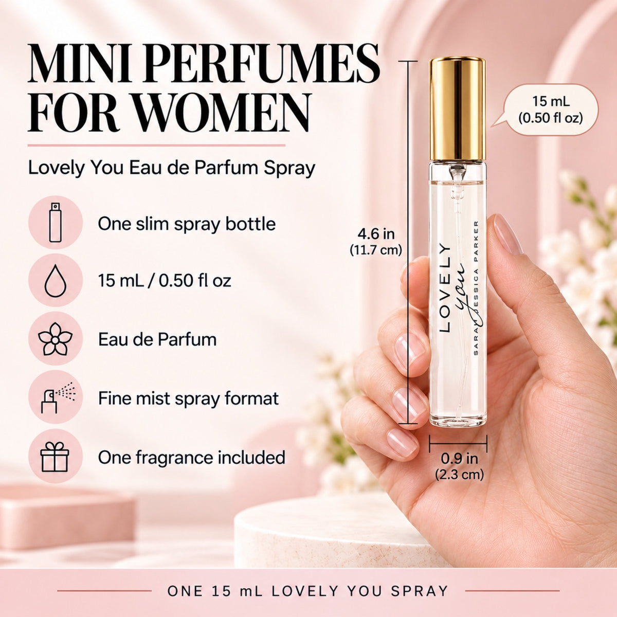 Lovely You by Sarah Jessica Parker Perfume for Women Mini EDP Travel Spray 0.5 Oz