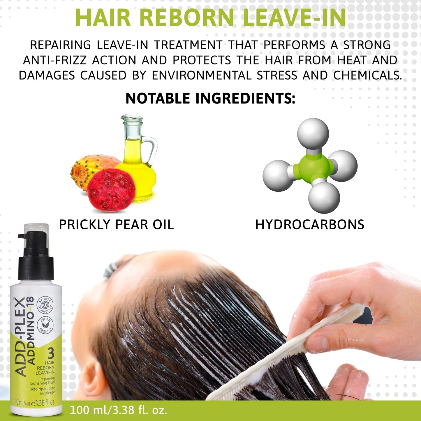 ADDMINO 18 Professional Hair Repair Treatment Kit – Shampoo, Mask, Leave-In Conditioner & Hair Elixir System