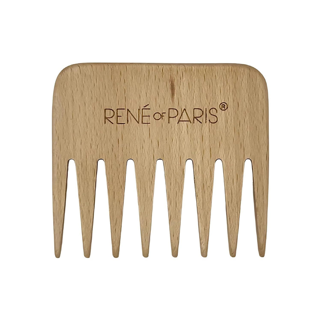 Rene of Paris Wooden Wide Tooth Comb – For Human & Synthetic Hair Wigs