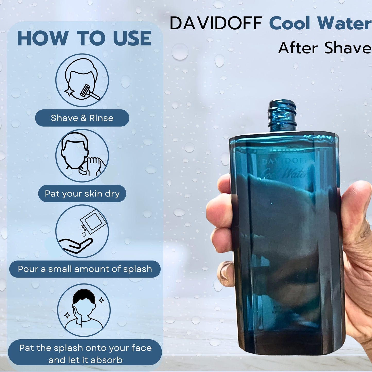Davidoff Cool Water Aftershave for Men – Classic Men’s After Shave Splash (4.2 oz)