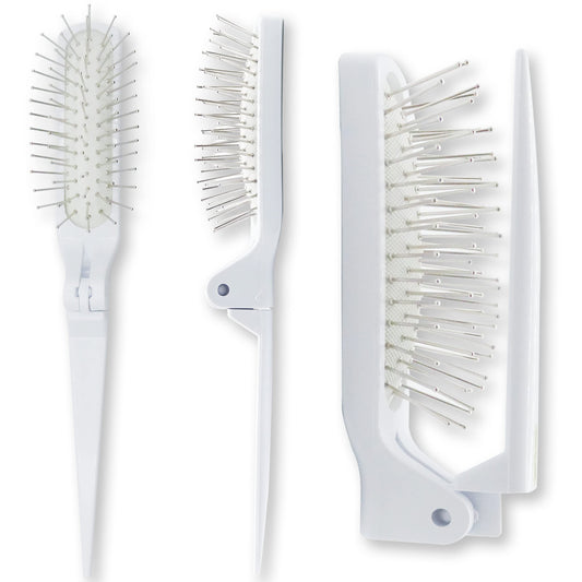 Foldable Wire Cushion Hair and Wig Brush -White- by Rene of Paris