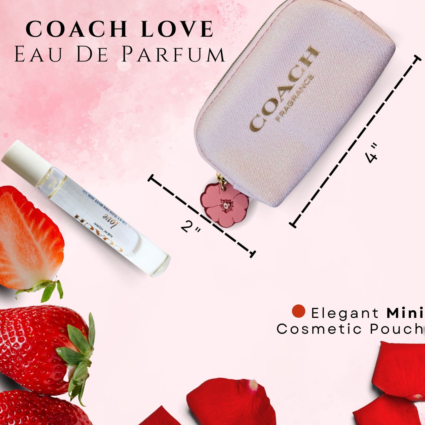 Coach Love, Eau De Parfum, Mini Natural Spray with Pouch 0.25 fl oz
