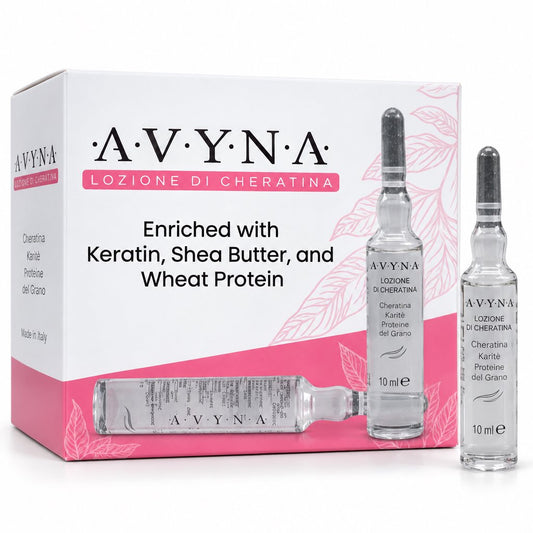 Avyna Lozione di Cheratina Leave-In Hair Treatment – Keratin Repair Vials (12 x 10 ml)
