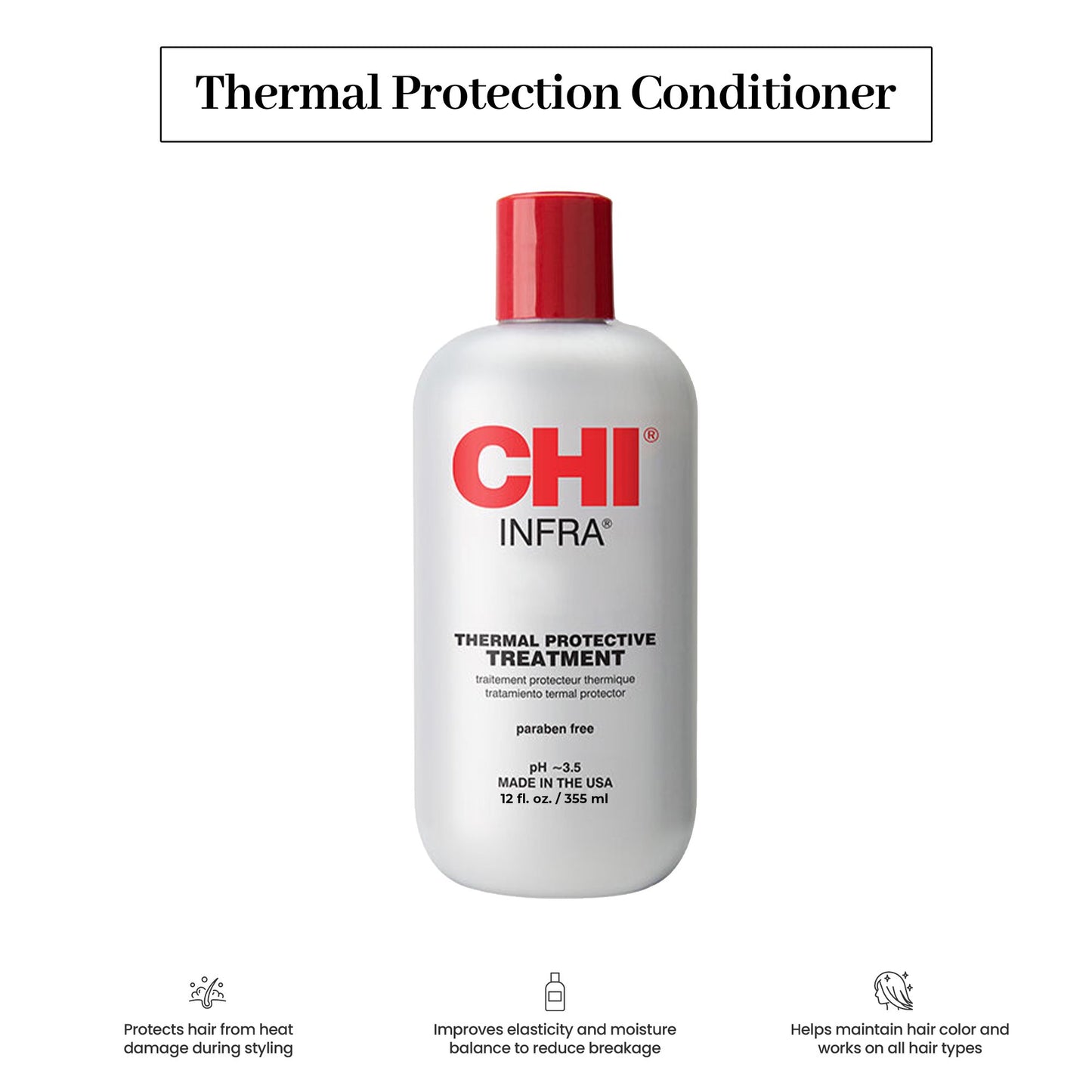 CHI Infra Thermal Protective Treatment – Moisturizing & Strengthening Hair Treatment (12 fl oz)