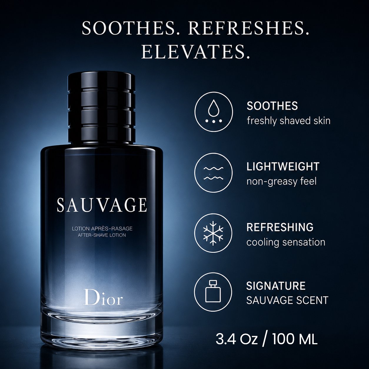 Christian Dior Sauvage After-Shave Lotion, 3.4 Fluid Ounce
