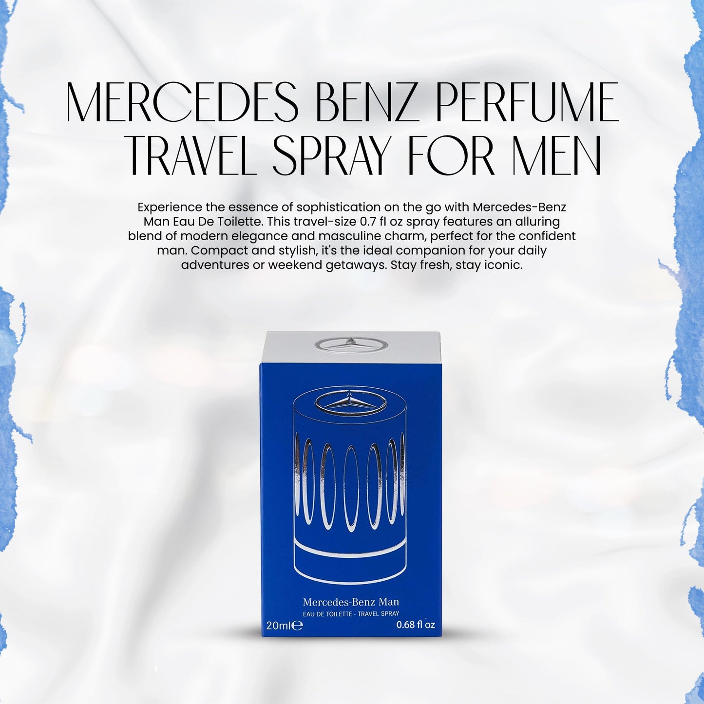 Mercedes-Benz Man Travel Collection, Perfume for Men Mini EDT Spray 0.68 Ounce