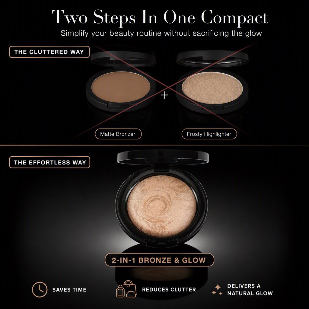 Baked Sheer Marbleized Finishing Powder – Face Bronzer & Highlighter, 0.37 oz
