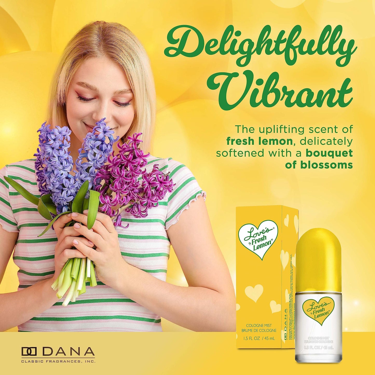 Dana Love’s Fresh Lemon Cologne Mist for Women – Refreshing Citrus Body Mist (1.5 oz)
