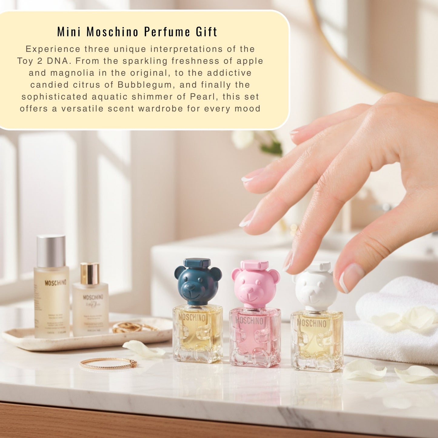 Moschino Toy 2 Trio Mini Fragrance Set - 3 x 5ml (Toy 2, Bubble Gum, Pearl)