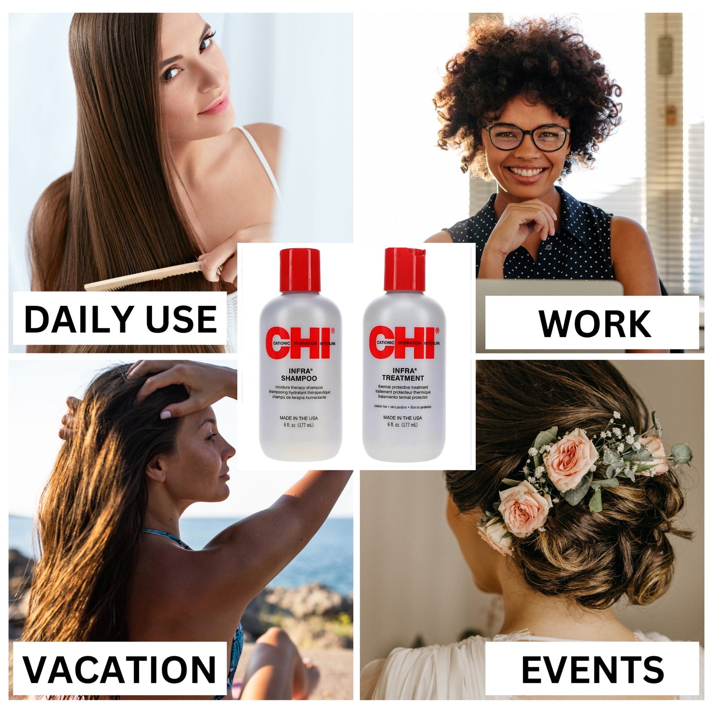 CHI Infra Shampoo & Treatment Set – Moisture Therapy Hair Care Duo (6 oz Each)