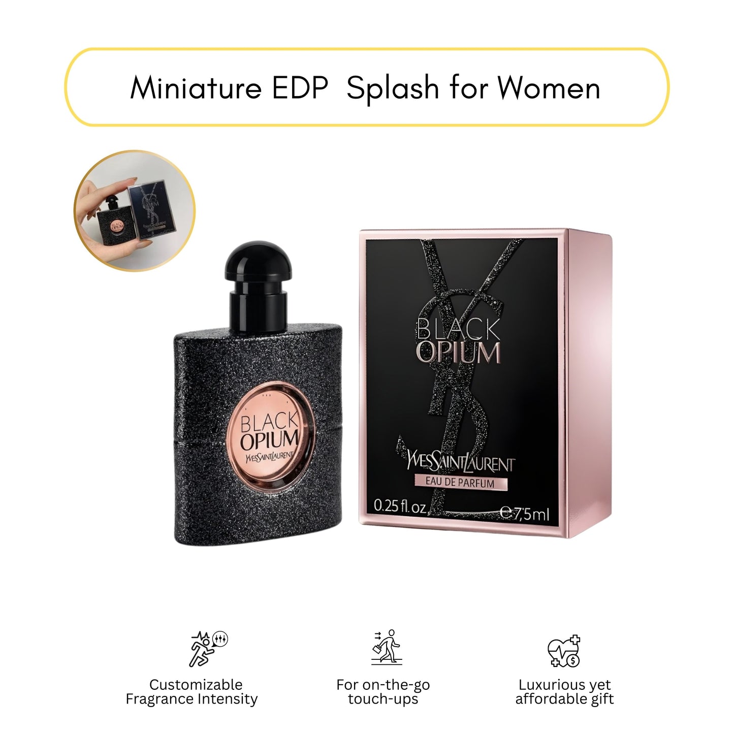 Yves Saint Laurent Black Opium Mini Eau de Parfum – 0.25 oz Splash