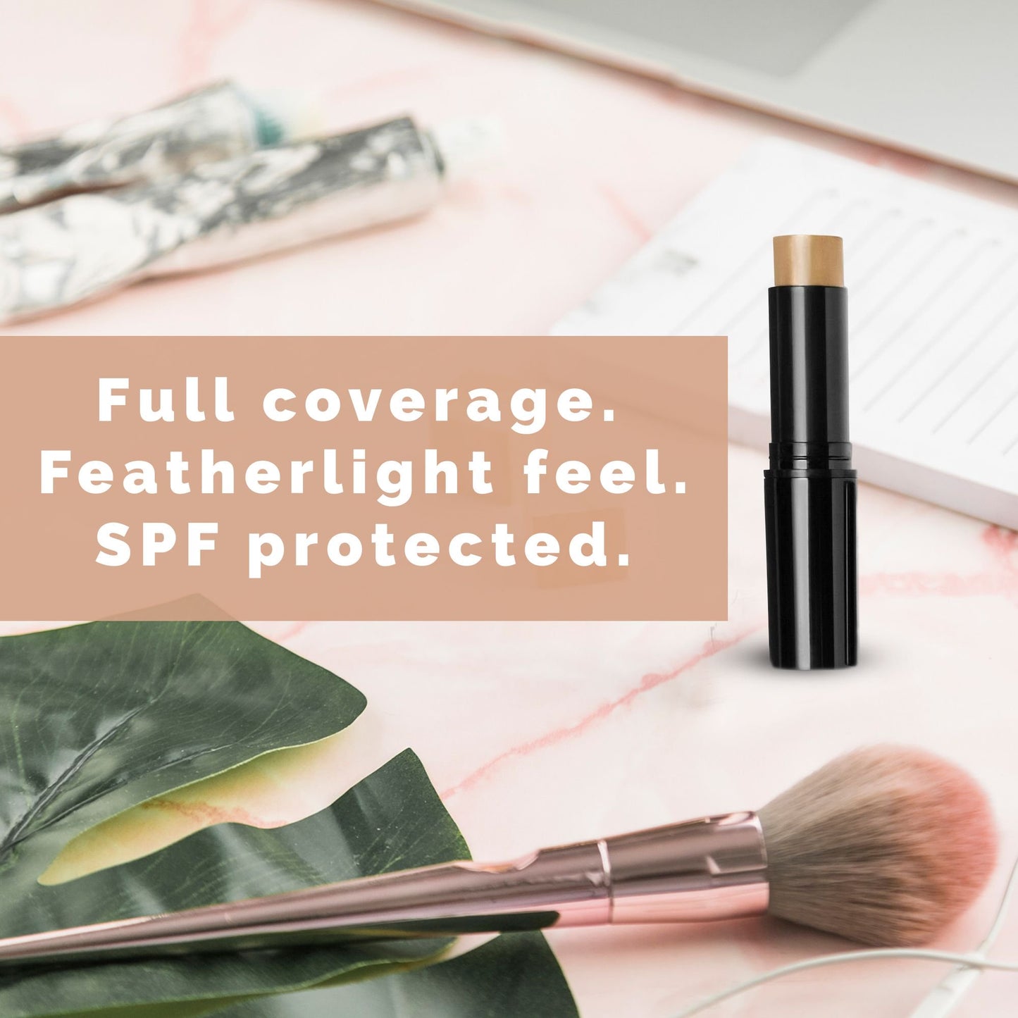 Foundation Stick SPF 15 – Full Coverage Creamy Finish Makeup Stick (Porcelain, 0.35 oz)