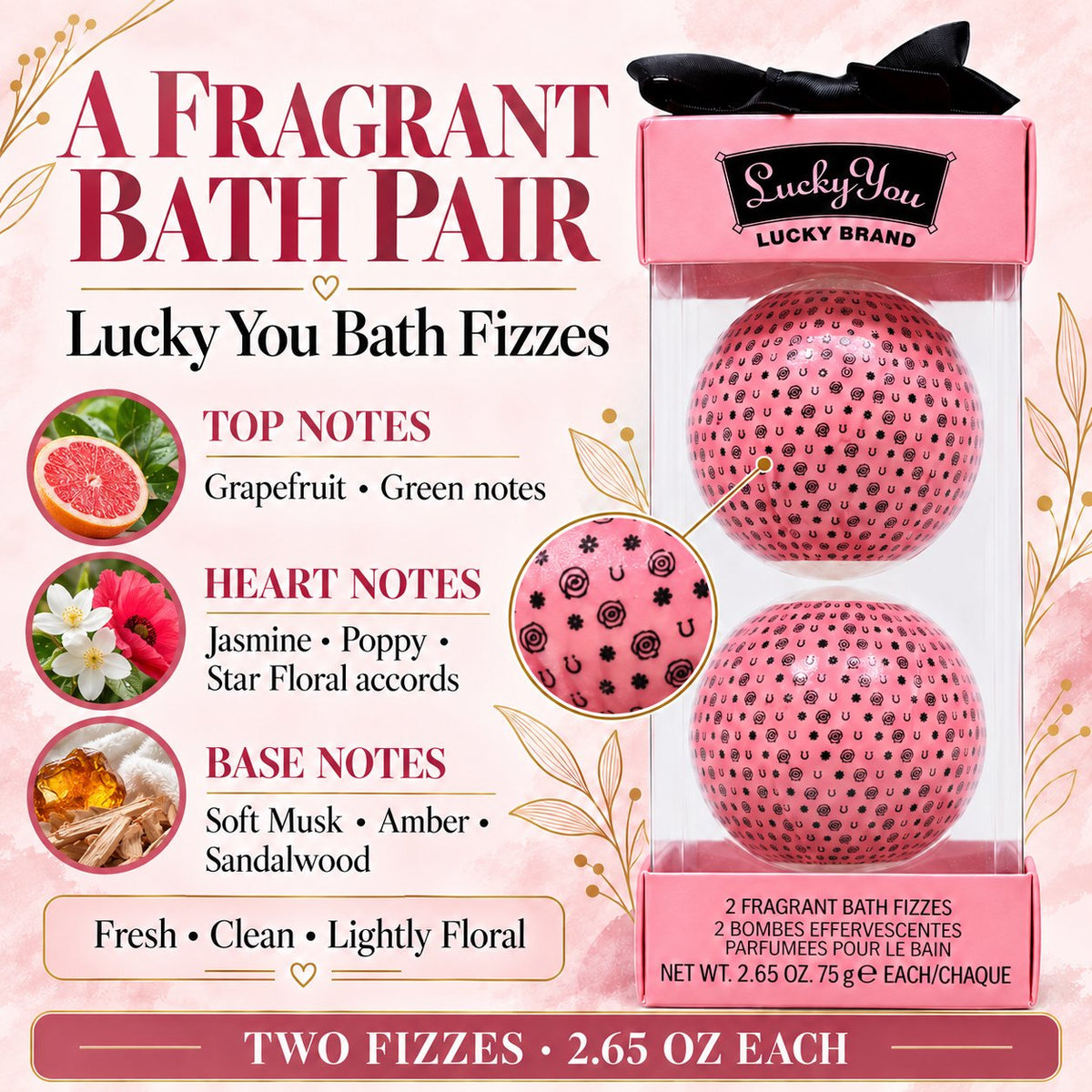 Lucky Brand Lucky You For Women 2 Piece Fragrance Bath Bombs