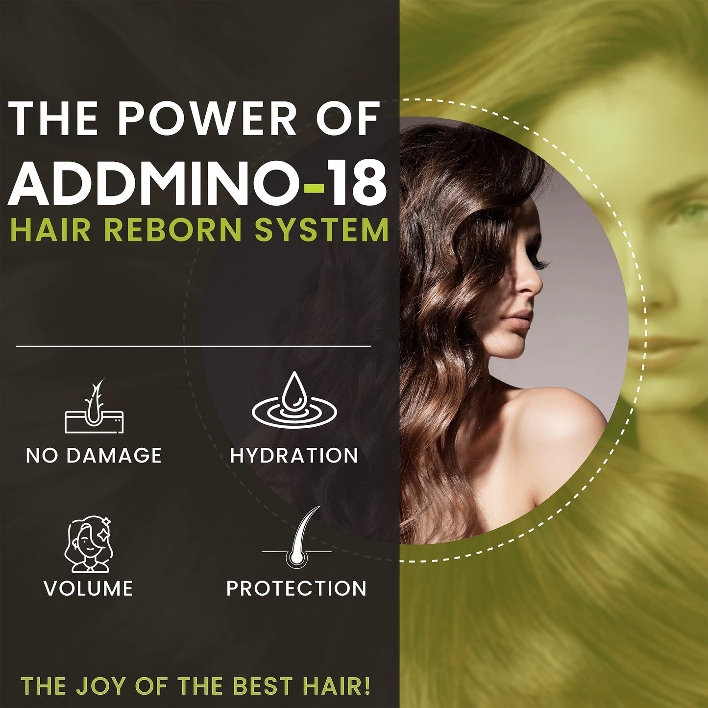 ADDMINO-18 Magic Hair Reborn Kit - Hair Shampoo, Mask & Leave in Conditioner Travel Set