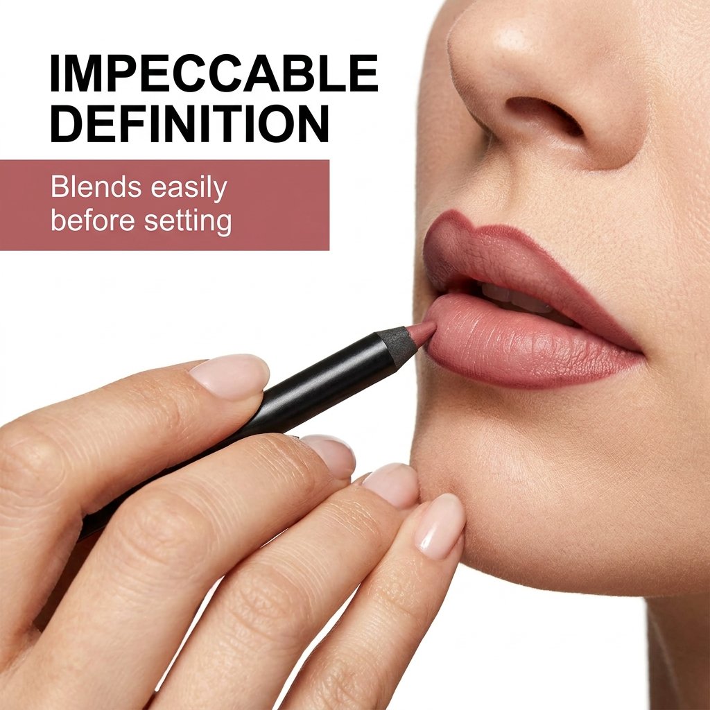 Waterproof Gel Lip Liner Pencil – Super Smooth Extra Long-Wear (Guava, 0.04 oz)