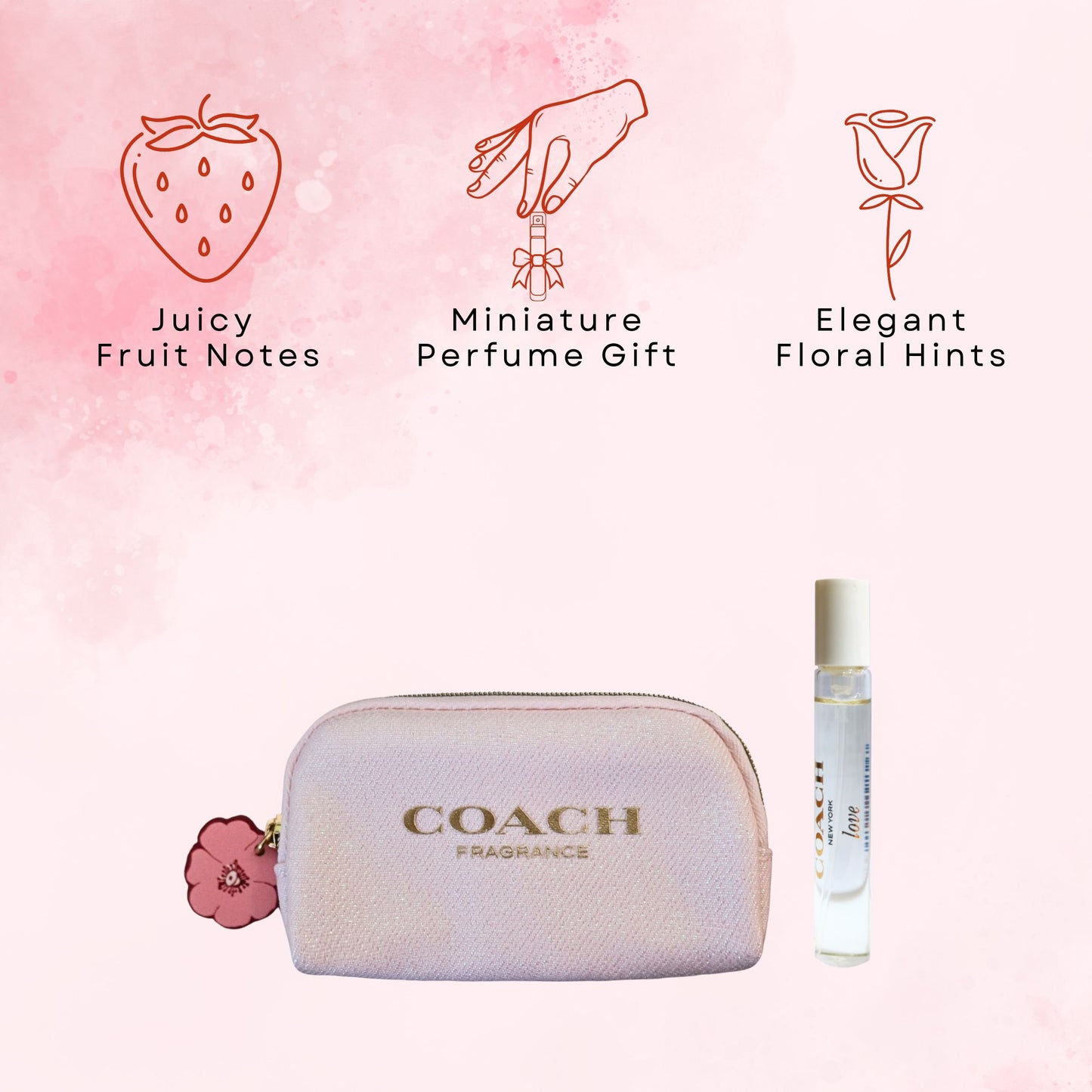 Coach Love, Eau De Parfum, Mini Natural Spray with Pouch 0.25 fl oz