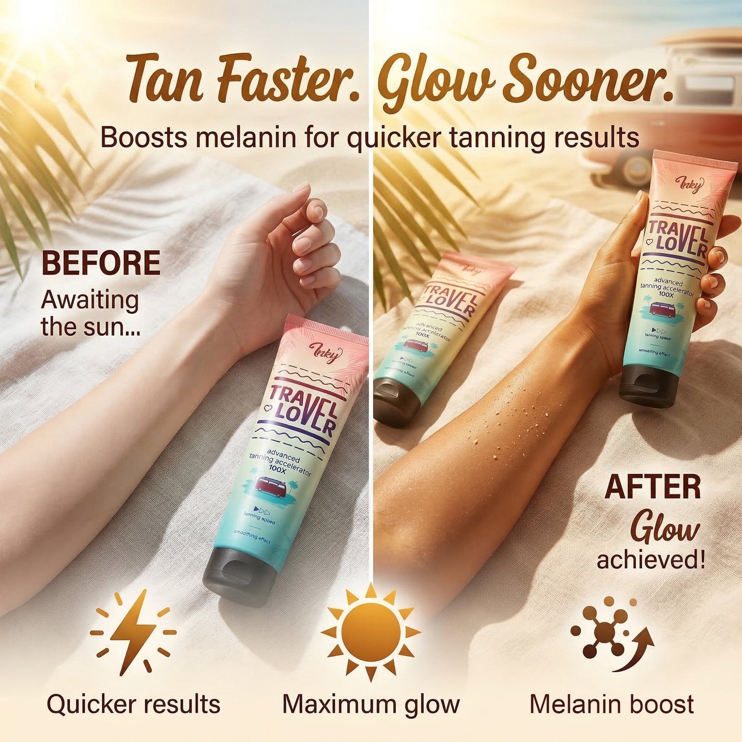 Advanced Tanning 100X Accelerator Lotion - Fast Tan & Hydrating by Inky