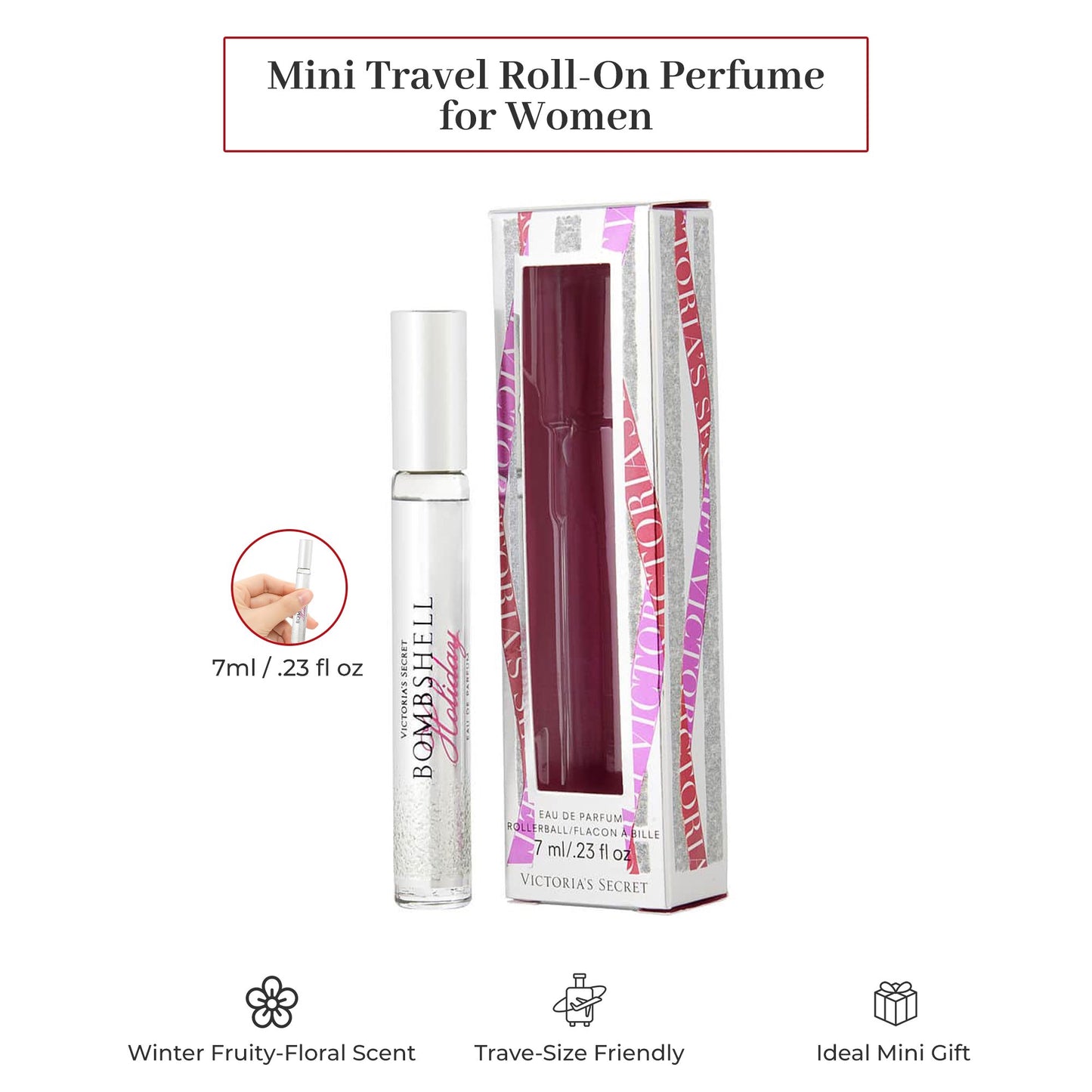 Victoria Secret BOMBSHELL HOLIDAY Eau de Parfum Rollerball 0.23 Fluid Ounce, 2019 Limited Edition