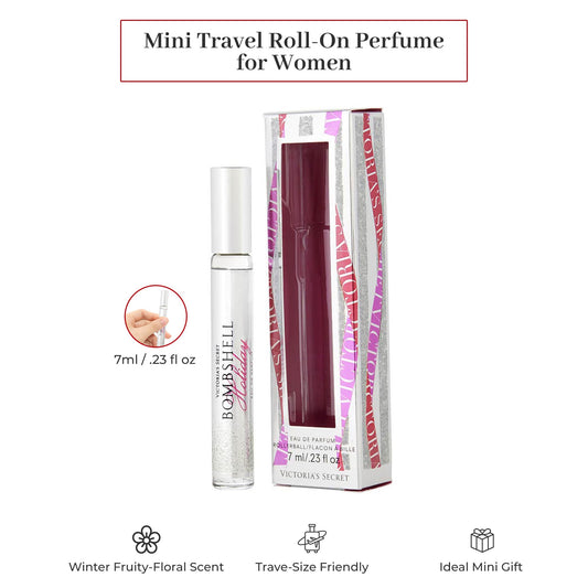 Victoria Secret BOMBSHELL HOLIDAY Eau de Parfum Rollerball 0.23 Fluid Ounce, 2019 Limited Edition