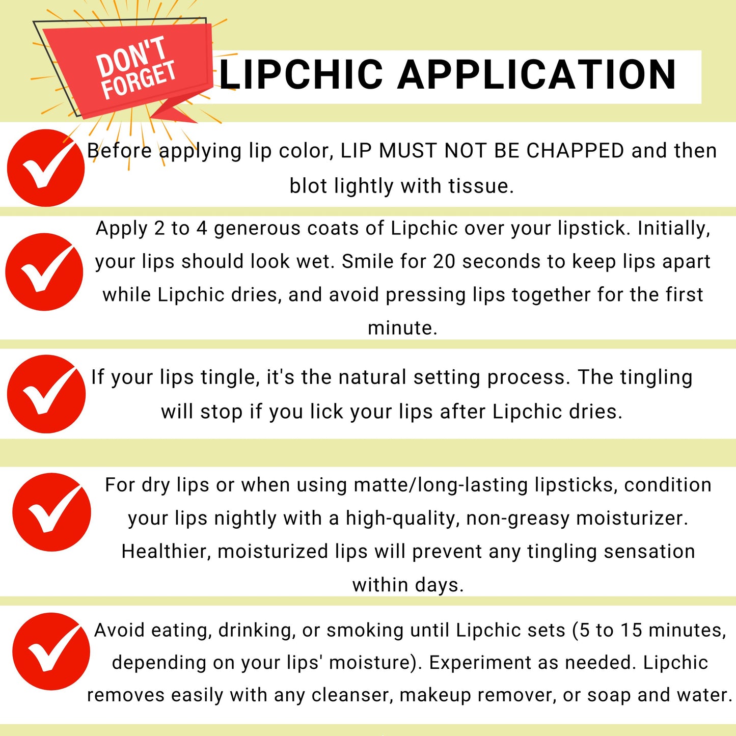 Ella International Lip Chic Lipstick Sealer – 6 Pack Long-Lasting Smudge-Proof Lip Color Lock (0.25 oz Each)