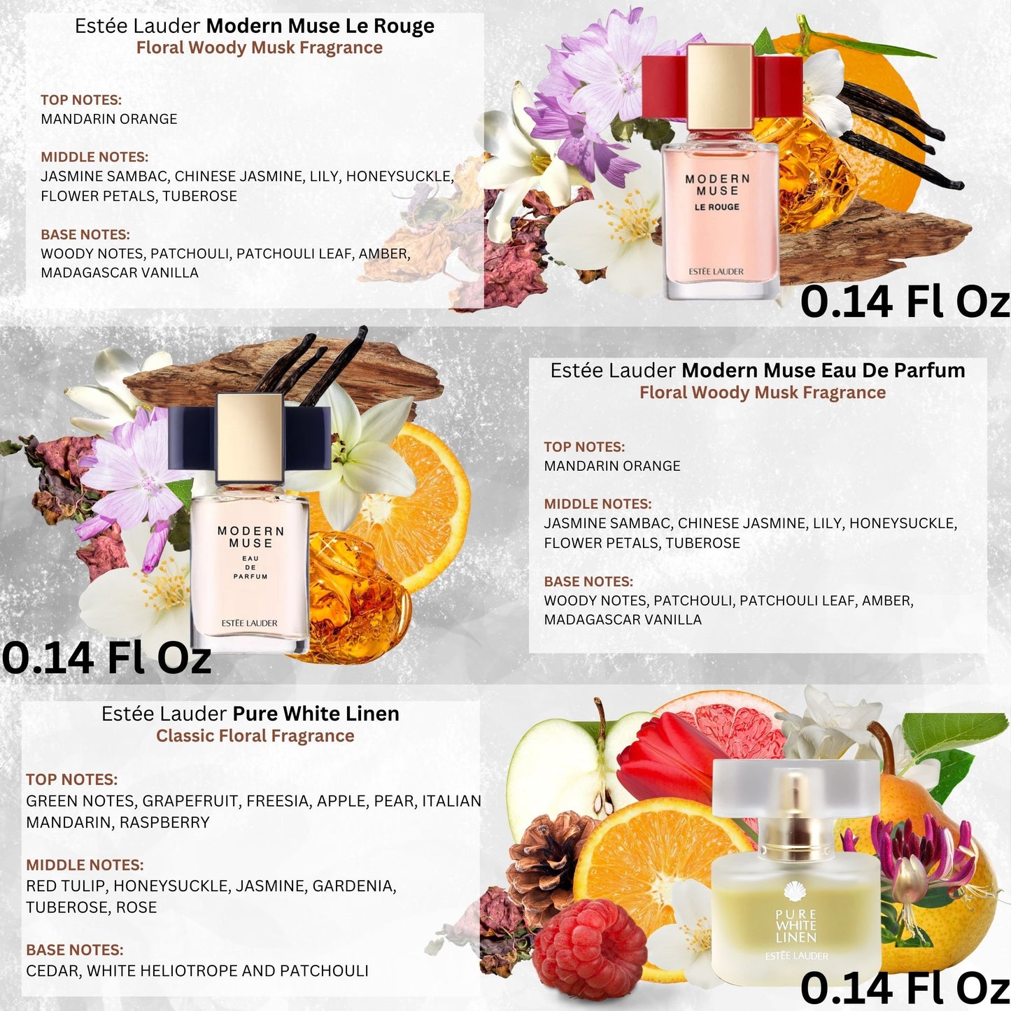 Estee Laude 5 Piece Variety Set, Eau De Parfum, Perfume for Women Perfect Gift Set + 1 Free Cosmetic Pouch