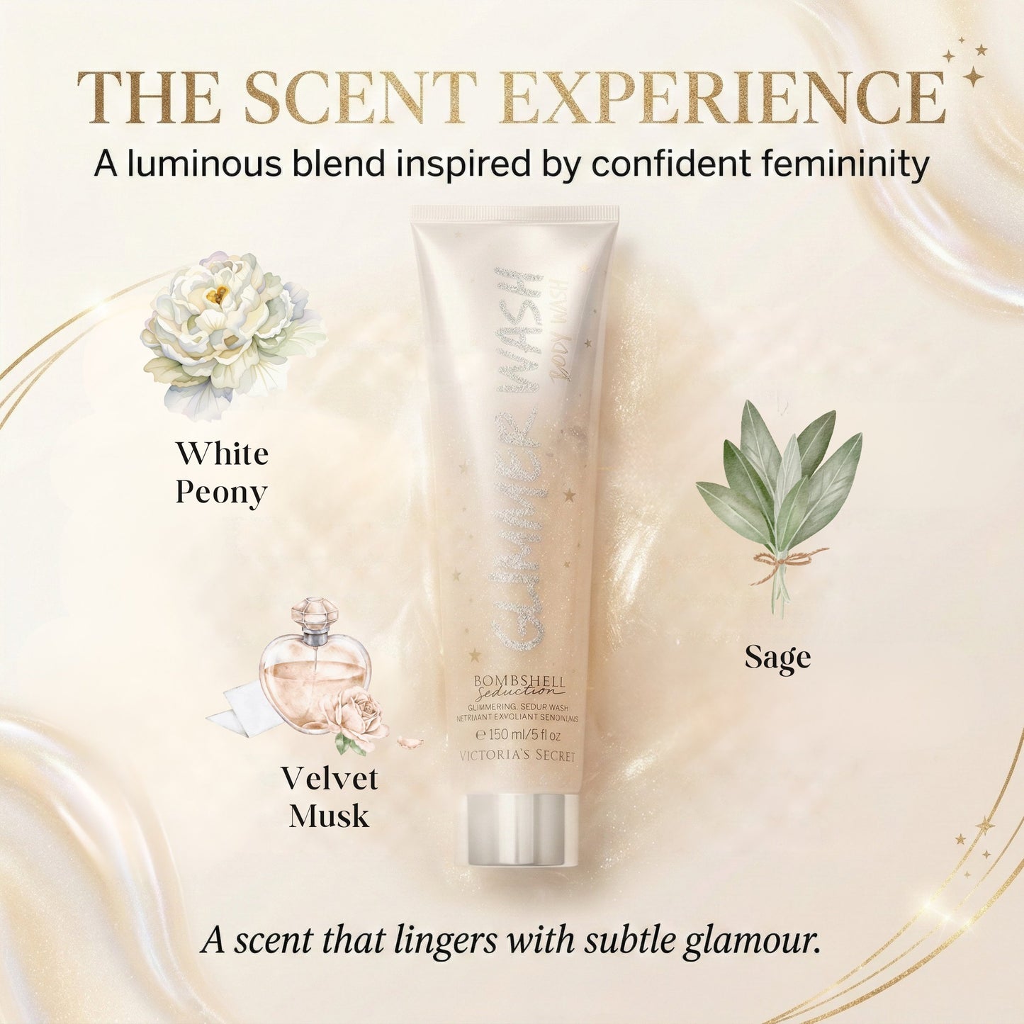Victoria’s Secret Scandalous Glimmer Body Wash & Shimmering Scrub – 5 oz