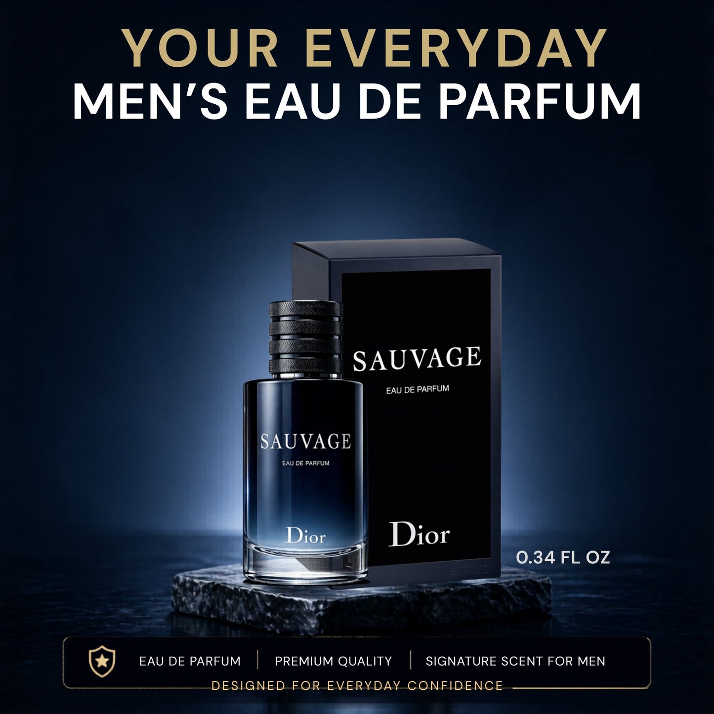Dior Sauvage Perfume for Men Mini EDP Travel Splash 0.34 ounce