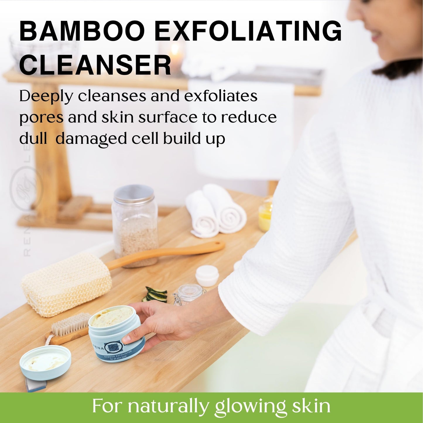 Rena Levi Bamboo Scrub Exfoliating Cleanser for All Skin Types, 2 oz