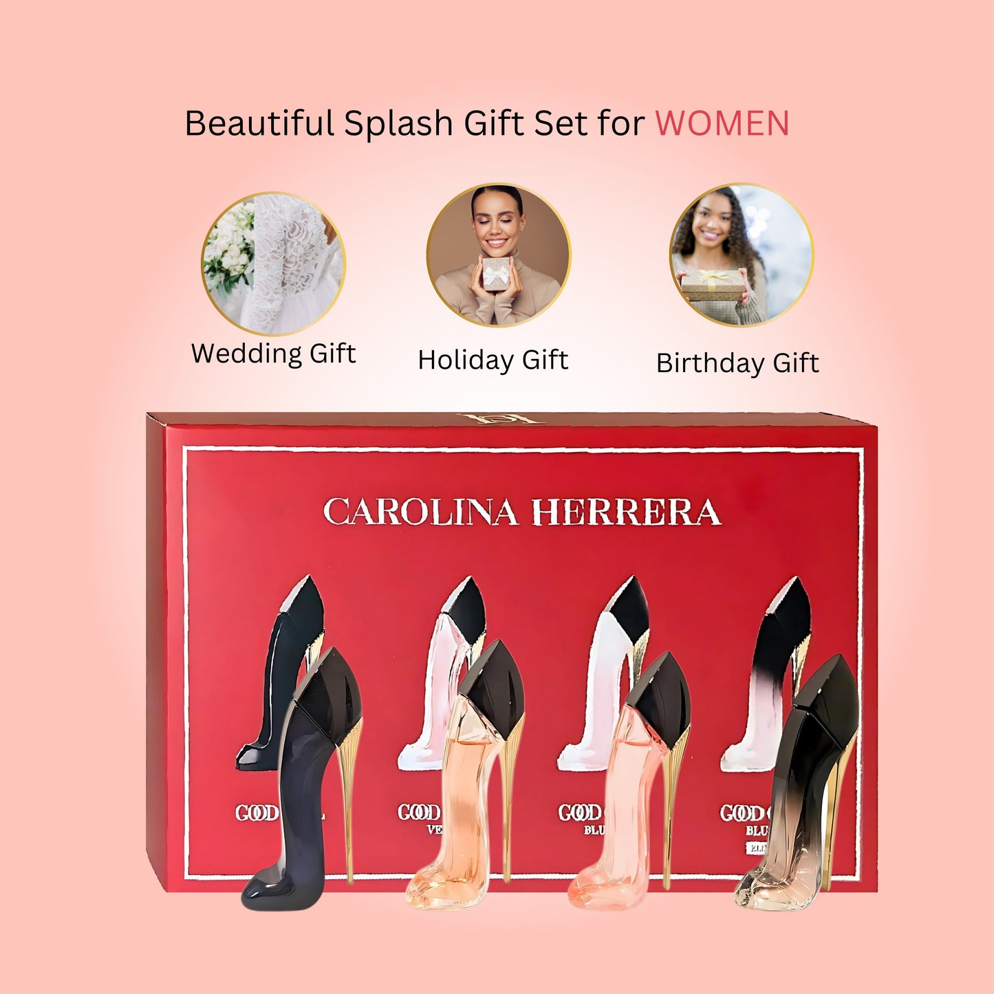 Carolina Herrera Good Girl Mini Perfume Gift Set – 4 Piece Eau de Parfum Splash Collection