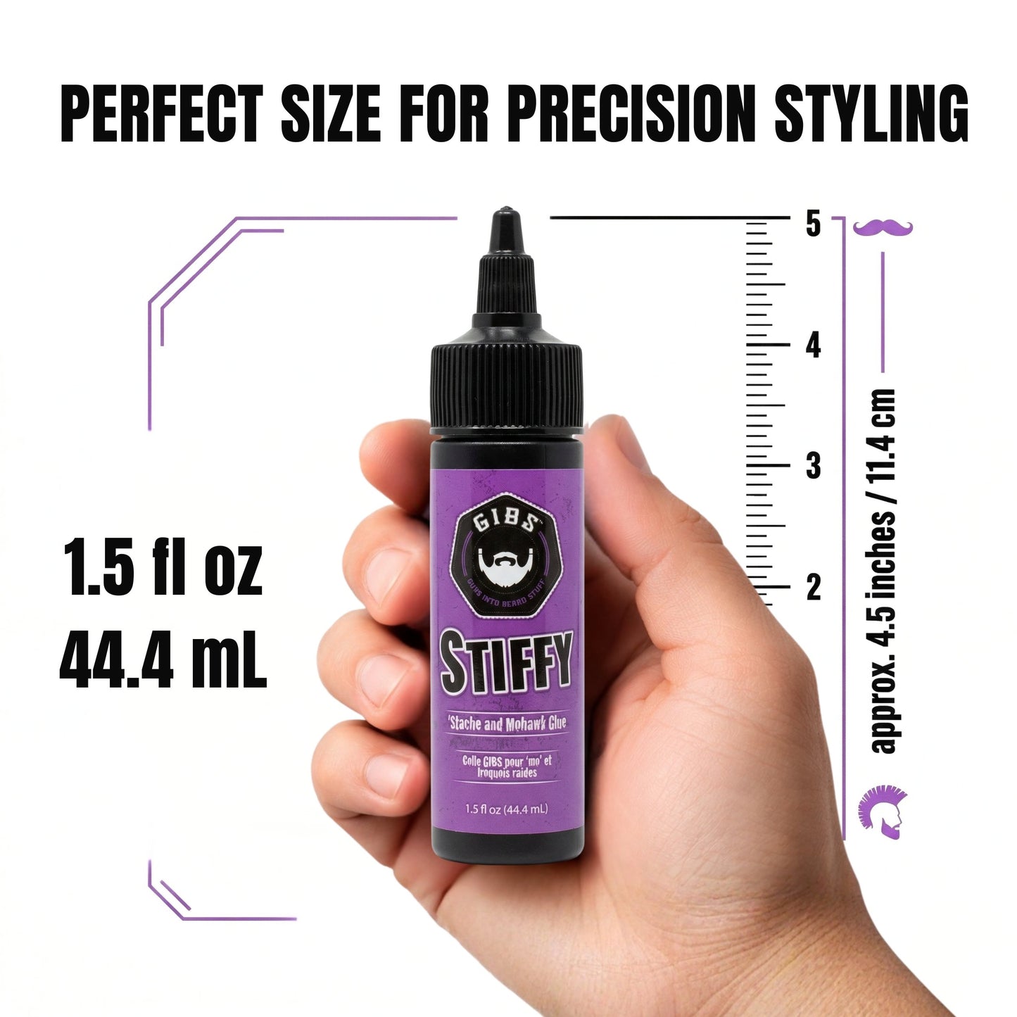 Gibs Stiffy Stache and Mohawk Glue, 1.5 Ounce