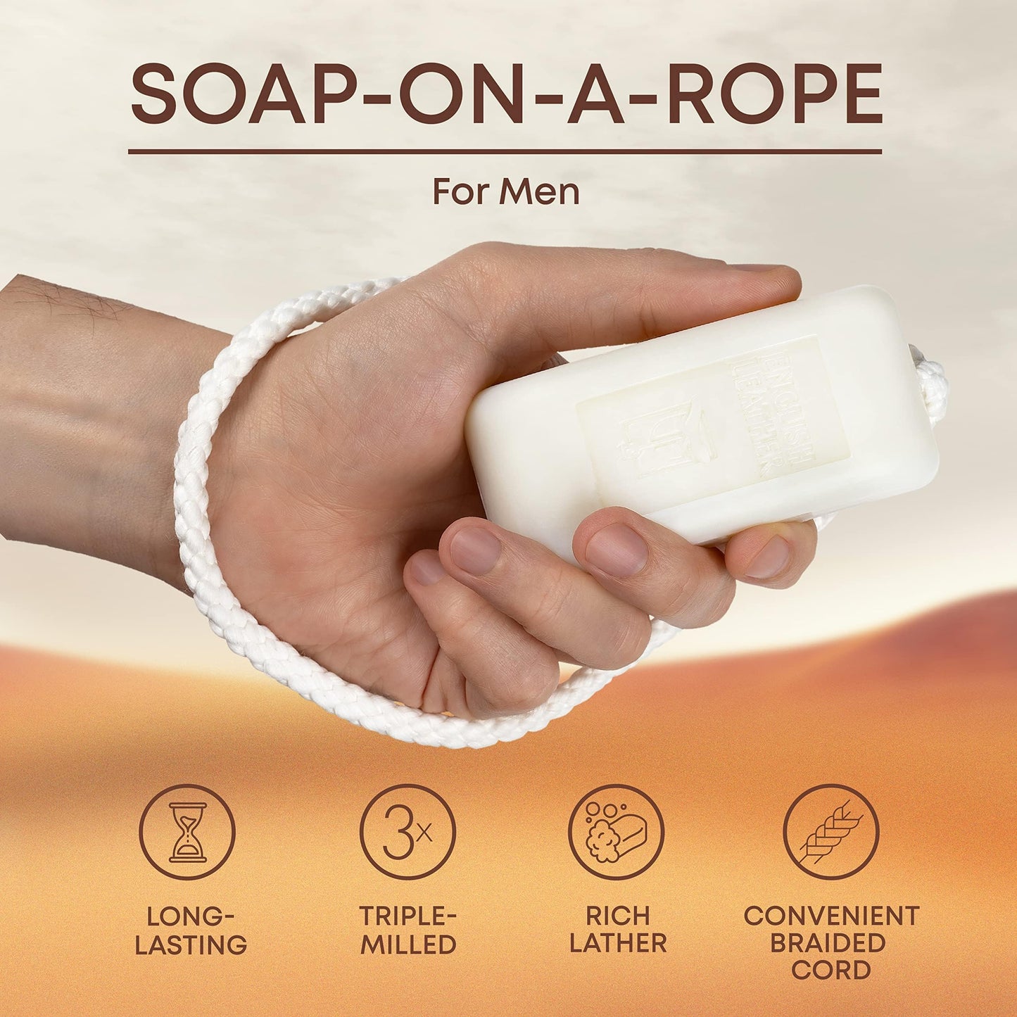 English Leather Soap on a Rope for Men by Dana, 6 oz / 170 g