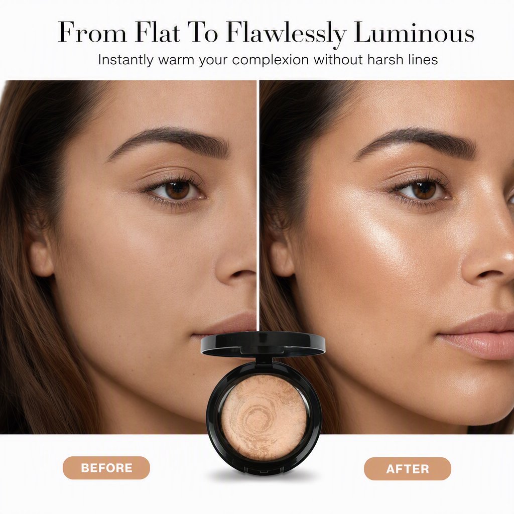 Baked Sheer Marbleized Finishing Powder – Face Bronzer & Highlighter, 0.37 oz