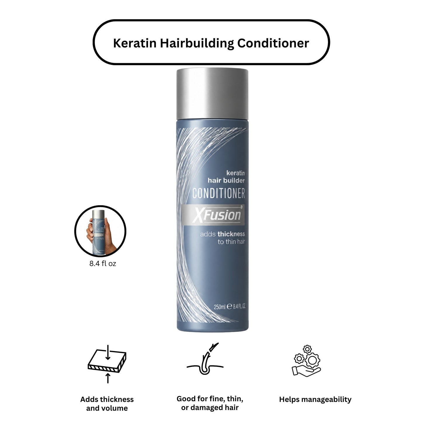 XFusion Keratin Hair Building Conditioner – 8.4 oz (200 ml)