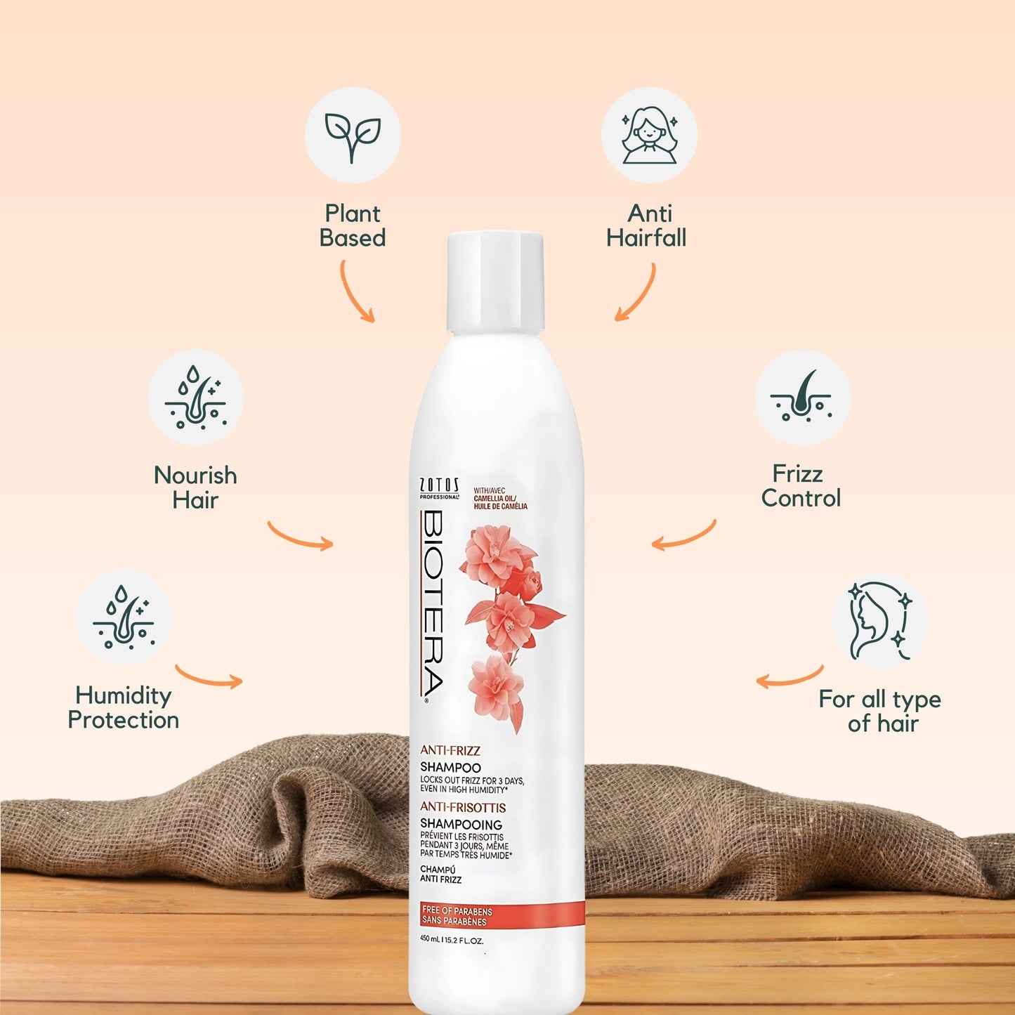 Biotera Anti Frizz Intense Smoothing Shampoo Unisex 15.2 fl oz